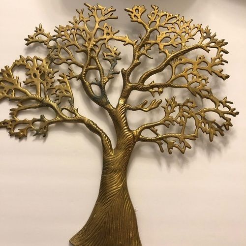 Plain Pattern Golden Color Decorative Tree