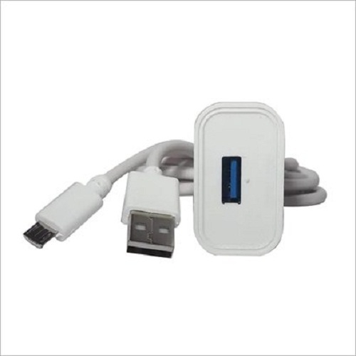 Single Slot Mobile Charger - Plastic Body, Compact Size, White Color | Provides Up to 15 Hours Extra Battery Life, Sleek and Portable Design