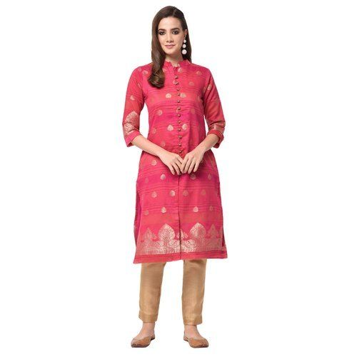 Washable Stylish Trendy Printed 3/4 Sleeve Rayon Ladies Fancy Kurti For Party Wear