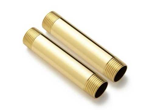 Golden Threaded Brass Pipe For Industrial Use And Pipe Fitting, Up To 3 Inches