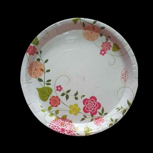 जन्मदिन और शादी के जश्न के लिए सफेद रंग की डिस्पोजेबल प्रिंटेड डिनर पेपर प्लेट्स प्रसंस्करण का प्रकार: सामान्य