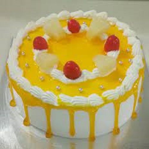 Full Cream Fresh And Tasty Pineapple Flavor Cake With Cherry Toppings For Birthday And Party Additional Ingredient: Fruits