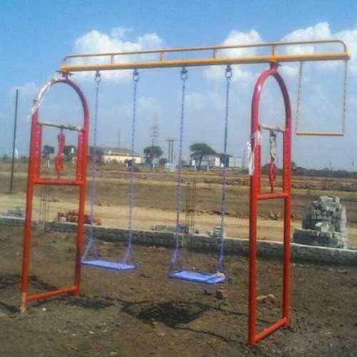 Red Powder Coated Surface Stainless Steel Garden Swing Use For Children