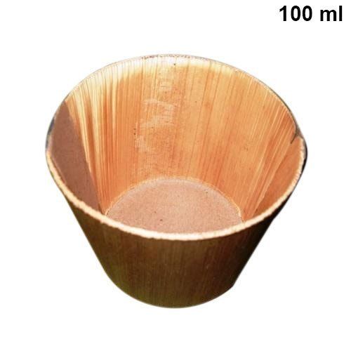 100 Ml Disposable Areca Leaf Cup Brown Color Used For Herbal Tea