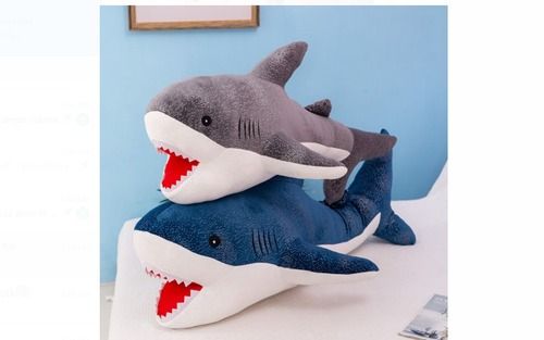 45 Cm, Lovely Cute Flexible Durable Grey And Blue Color Shark Stuffed Soft Toys For Kids Stuffing: 100%