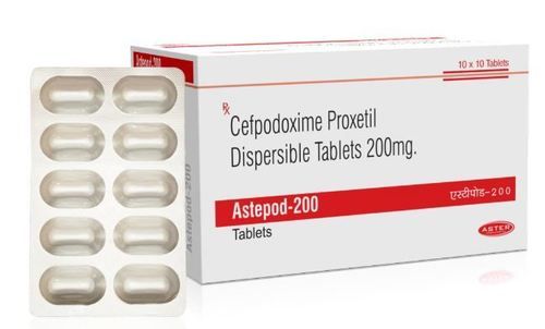 Astepod-200 Cefpodoxime Proxetil Dispersible Antibiotic Tablets, 10x10 Alu Alu Pack