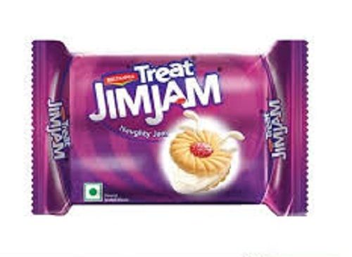  ब्रिटानिया ट्रीट जिम जैम वेनिला बिस्कुट, स्वादिष्ट स्वादिष्ट कुरकुरे क्रिस्पी और स्वीट