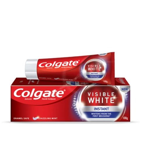 Colgate Visible White Instant Toothpaste, 100gm Pack For Strong Teeth