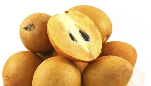 Indian Origin Oval Sweet Chikoo With High Nutritious Value And Rich Taste