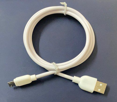 Rubber Lightweight Plated Connectors White Usb Charging Data Cable For Android Phones