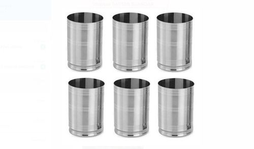 Plain Silver Color And Standard Look Steel Glass Set 250 Ml Each Thickness: 2 Millimeter (Mm)