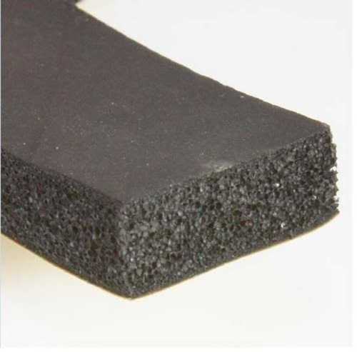 High Strength Rectangle Shape Black Color Sponge Rubber Strip, Hardness 20 - 90 Shore A