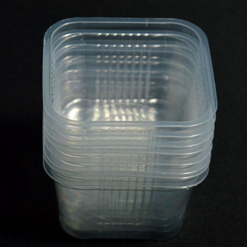 6 Inch Light Weight Transparent Square Plastic Disposable Bowl For Party