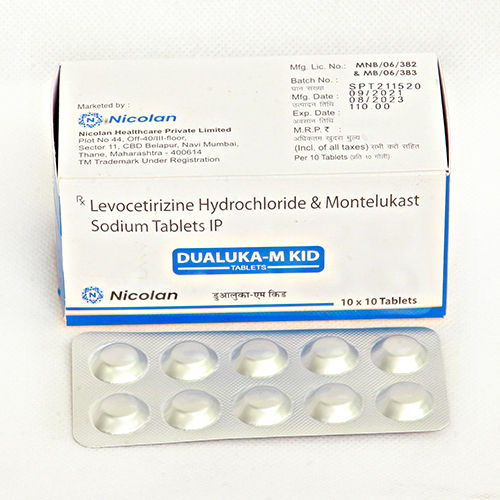 Dualuka M Kid Levocetirizine Hydrochloride And Montelukast Sodium Tablets