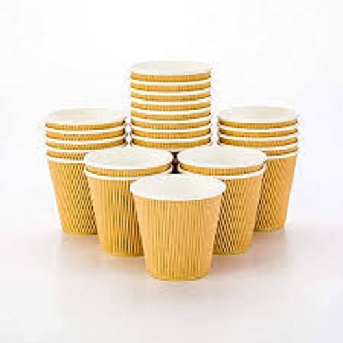 Eco Friendly Lightweight Durable And Disposable Yellow Color Paper Tea Cups