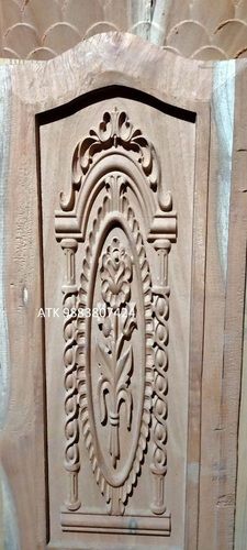 Highly Durable And Termite Resistant Brown Handicraft Wooden Door For Home