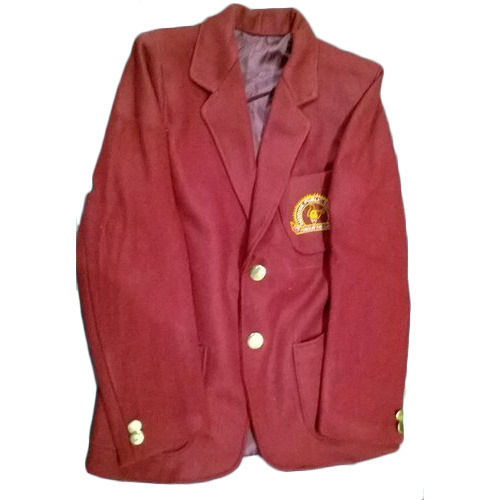 Plain Full Sleeves Red Color School Blazer For School Students, Size : Customized