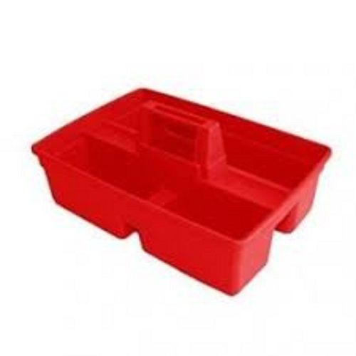 Red Color Hygiene Plastic Tote Caddy Basket, Industrial Abs Plastic Bucket Hardness: Rigid