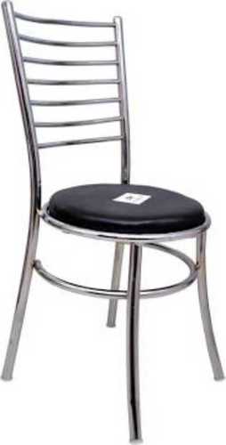 Silver Stainless Steel Restaurant Chair With Round Seat Shape Without Armrest