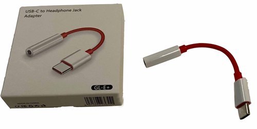 सफेद और लाल रंग और ABS प्लास्टिक के साथ टाइप C से 3.5 mm ऑडियो जैक एडॉप्टर डिज़ाइन: घूमने योग्य