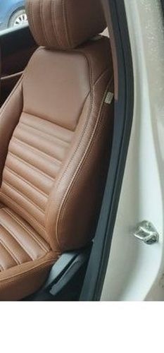 Leather. Color Brown Front & Back Leather Designer Car Seat Cover, Easy To Clean, Soft And Comfortable 