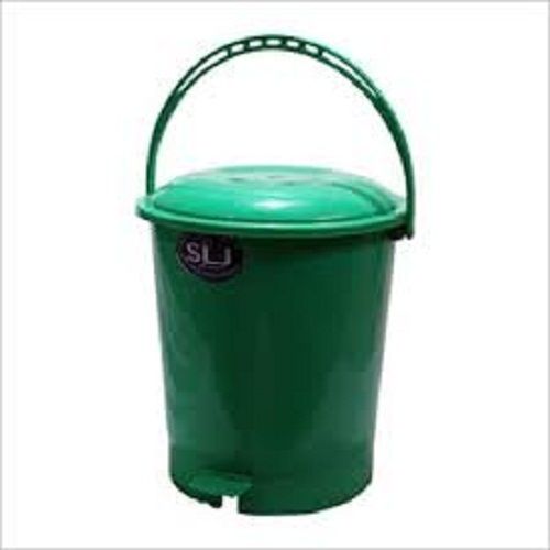 Green Color Dustbin Garbage Bin With Handle And 100 Percent Virgin Plastic Cavity Quantity: Single Pieces