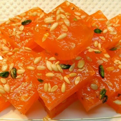 Orange Colour Healthy Badam Halwa With 1 Day Shelf Life And Sweet Taste