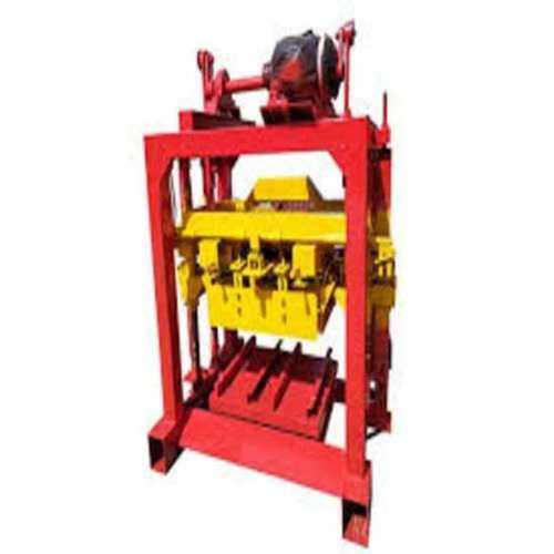 Solid Hydraulic Paver Block Making Machine In Red Yellow Color