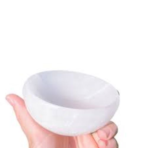 Crystal Wholesale Natural Made In India White Color Round Shape Selenite Stone Bowl 