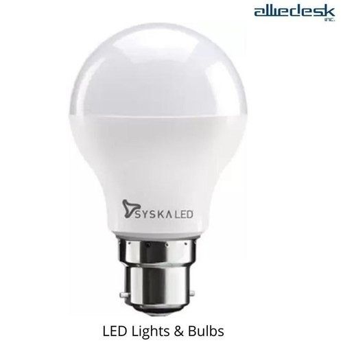 Cool Day Light Round Shape Syska Led Bulb, 5 Watt, 120V / 50 Hz Body Material: Aluminum