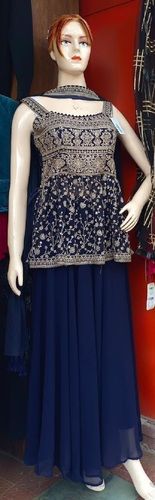 Designer Kurti Blue Colors Xxl, 100% Cotton Beautiful And Unique Design, Easy To Wear