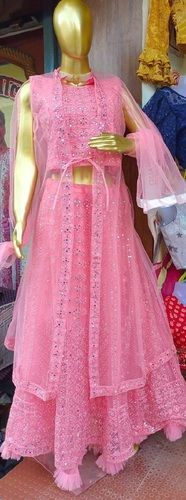 Designer Lehenga Pink Colors Size Xl, Beautiful And Unique Design, Long, Flowing Skirt 