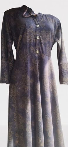 Dry Cleaning Full Sleeve Anti Wrinkle Dark Blue Color Fancy Cotton Party Wear Kurti For Ladies