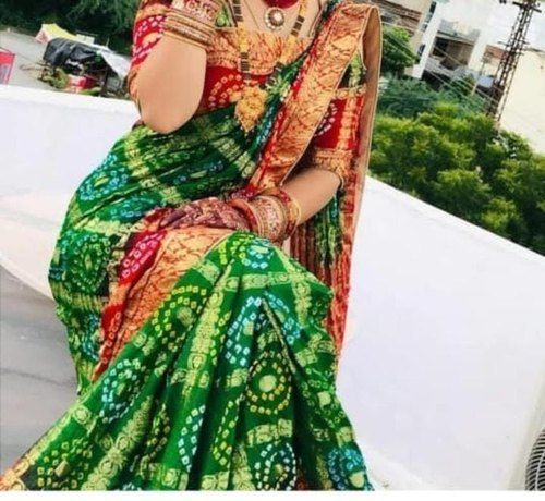 Printed Bridal Wear Bandhani Saree, 6.3 m (With Blouse Piece) at Rs 1230 in  Surat