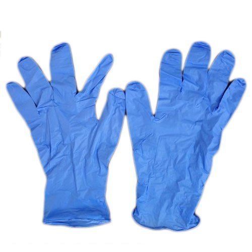 Blue Non Tearable Disposable And Full Finger Surgicals Powder-Free Nitrile Gloves