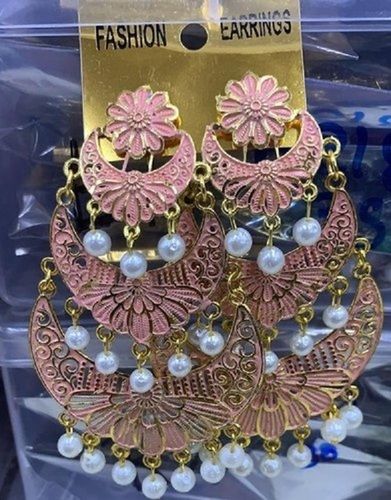 Pink Earrings in Victorian Plating  SAV JEWELS
