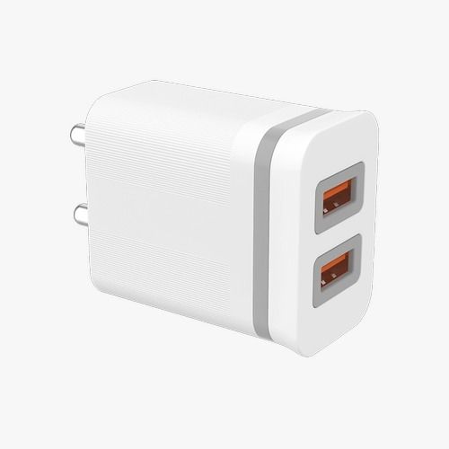 Plastic Body And 2.4 Ampere White Color Dual Usb Mobile Charger Design: Bar