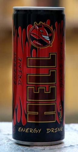 Red And Black Hell Carbonatited Energy Drink, And Refreshing Flavors