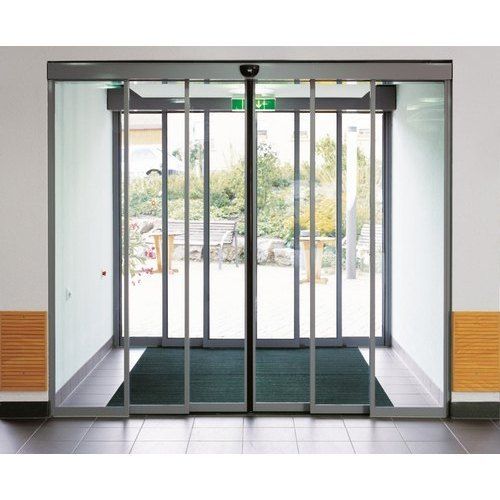Transparents Durable Stainless Steel Plain Automatic Entrance Glass Door