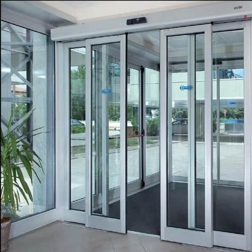 Transparents Durable Stainless Steel Plain Automatic Sensor Sliding Glass Door 873 