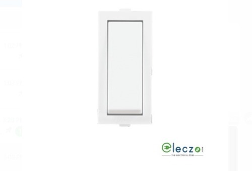White Plastic Anchor Roma Modular Switch With 4 Inch Size, 230 Volt Max Voltage | Durable Design for Commercial and Industrial Applications