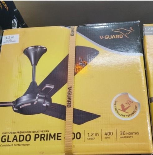 50 Watt With 400 Rpm High Speed V Guard Ceiling Fan In Black Color Blade Diameter: 12 Millimeter (Mm)