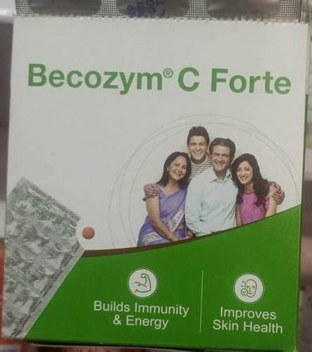  Becozym C Forte टैबलेट, प्रतिरक्षा और ऊर्जा बनाता है, सूखी जगहों पर पानी की दुकान के साथ लें 