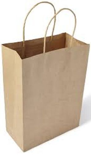 Brawn Brown Color Plain Disposable Eco Friendly And Durable Paper Carry Bags