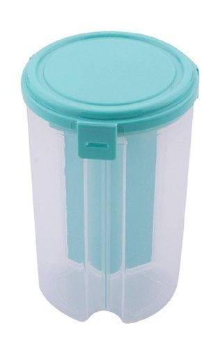 Light Green Transparent Three Section Hdpe Plastic Storage Container, 100ml Capacity