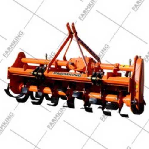 Tractor Driven Tiller For Agriculture In Orange Color And Painted Surface