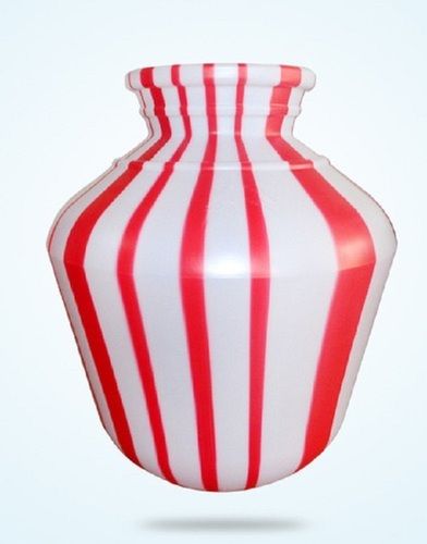 White And Red Leak-resistant Striped Heavy-duty Plastic Water Pot, 18-litre