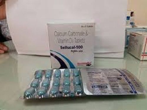 Calcium Carbonate Vitamin De Tablets Ip, 10 x 10 Tab