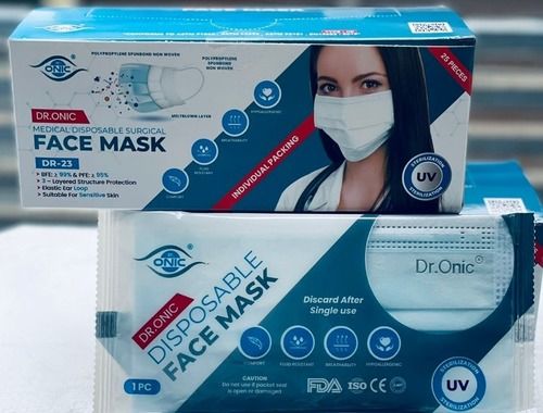 Light Weight Blue Color Disposable Non Woven Fabric Face Mask For Clinical Use