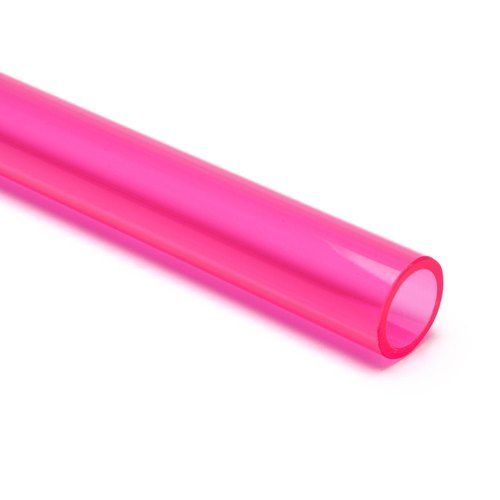 Plain Pink Color Circular Acrylic Pipe With 3 Inch Outer Diameter And 1 mm Thickness